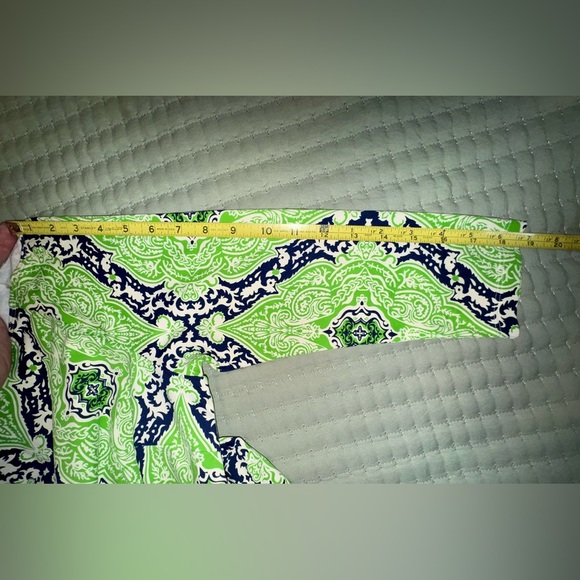 J Mclaughlin Green Blue White Modest Stretch Dress Swirls Paisley Size S. EUC - Picture 7 of 9